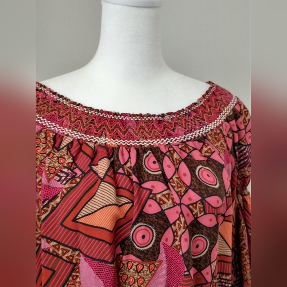 Desigual off shoulder boho peasant blouse top M - Picture 3 of 11